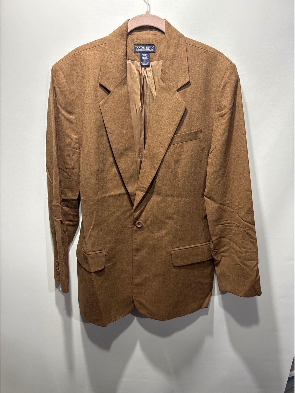 Lands' End Women's Brown Blazer Jacket Size 16 Regular